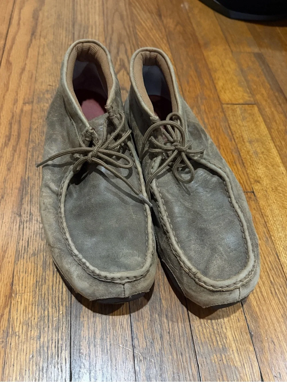 Twisted X The Original Mens Chukka Boots 10.5W Brown Leather Driving Moc MDM0003